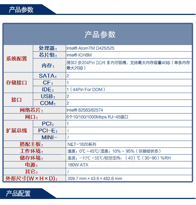 研祥1U上架低功耗網(wǎng)絡應用平臺NPC-8120