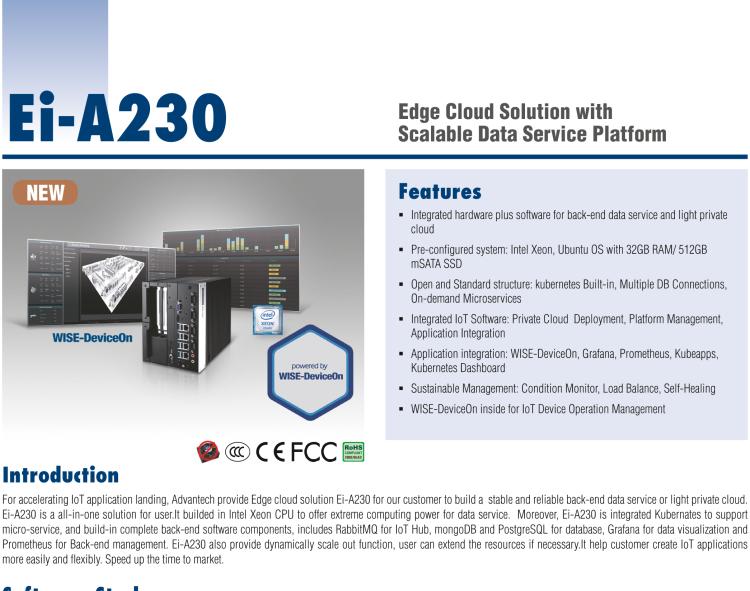 研華EI-A230 研華 EI-A230，邊緣計(jì)算系統(tǒng)服務(wù)器，搭載Intel Xeon E3-1275 V6 CPU，32GB RAM，512GB mSATA SSD，1T HDD *2，預(yù)裝Ubuntu 16.04操作系統(tǒng)。