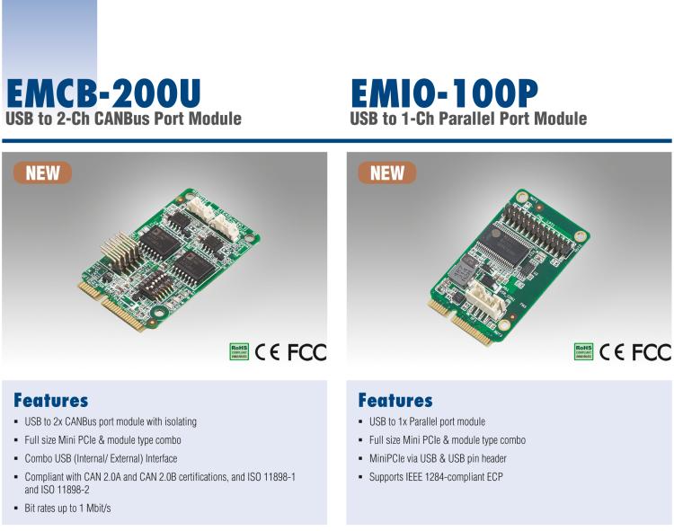 研華EMIO-100P 并行模塊，1 路，USB I/F