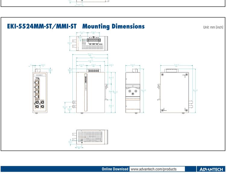 研華EKI-5524SSI-ST 2光4電百兆ProView(組態(tài))系列工業(yè)以太網(wǎng)交換機(jī)(包含單模/多模、SC/ST接口)