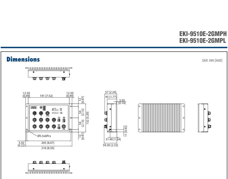 研華EKI-9510E-2GMPH 10個百兆M12 POE端口網(wǎng)管EN50155交換機， 支持72/96/110 VDC供電