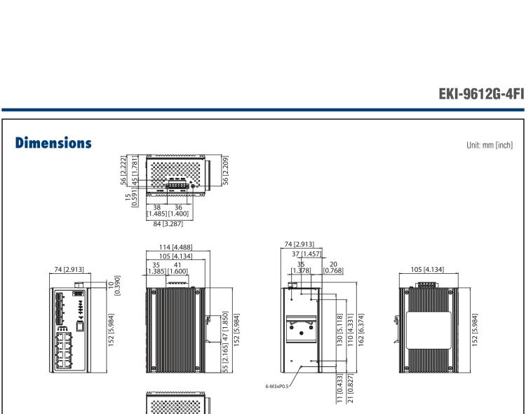 研華EKI-9612G-4FI 8GE+4G SFP 三層網(wǎng)管型以太網(wǎng)交換機，-40～75℃