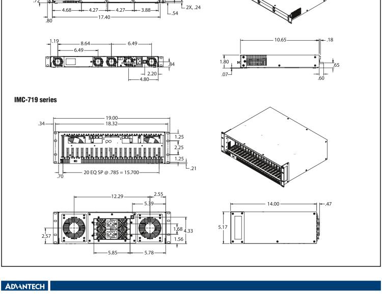 研華BB-850-10953-2DC 6 插槽 SNMP 可托管機箱，帶 2 個直流電源模塊