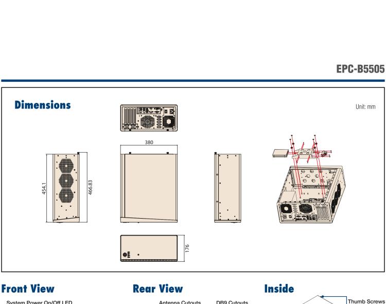 研華EPC-B5505 適配Intel? 第6/7代 Core ? i/Xeon E3系列處理器，搭載H110芯片組。標(biāo)準(zhǔn)4U上架，廣泛適用于各種行業(yè)。