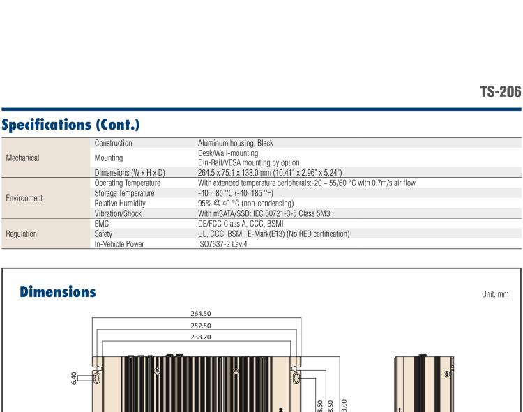 研華TS-206 車載全高清NVR w/4 PoE端口，第6代Intel Core i7 6600U /Core i5 6300U SoC無風(fēng)扇工控機(jī)