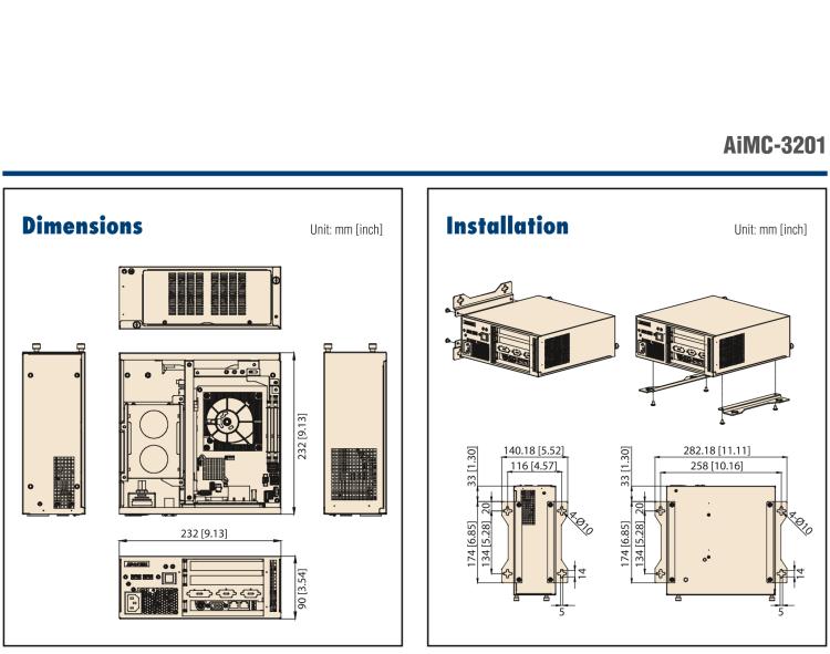 研華AIMC-3201 智能微型計算機，支持英特爾酷睿? i7/i5/i3 CPU，H81芯片組, 2個擴展槽, 250W 80Plus 電源