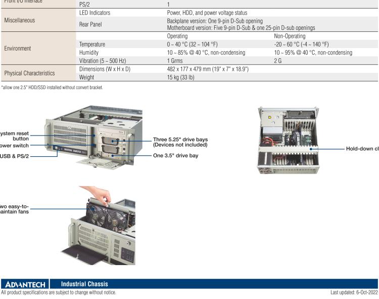 研華IPC-610-H 4U上架式機(jī)箱，支持LED指示 & 聲音警報通知