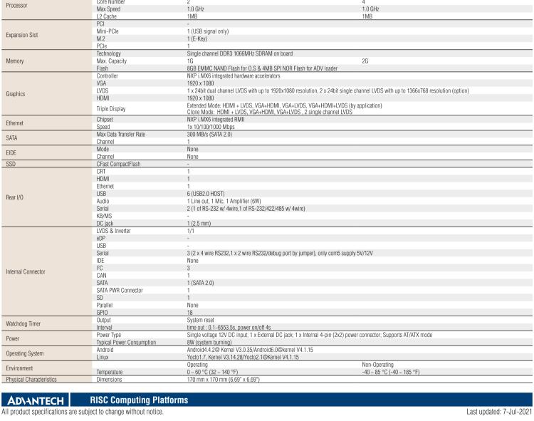 研華RSB-6410 基于NXP ARM Cortex-A9 i.MX6 Dual/Quad 的Mini-ITX工業(yè)主板， 支持Linux Yocto/Android