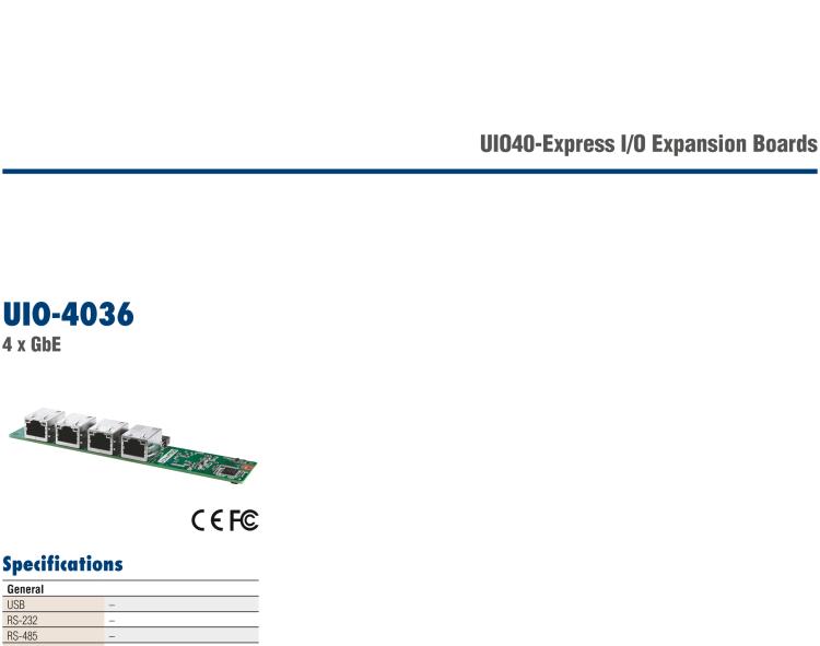 研華UIO-4036 UIO40-Express I/O 擴展卡，支持 4 port GbE Ethernet Hub