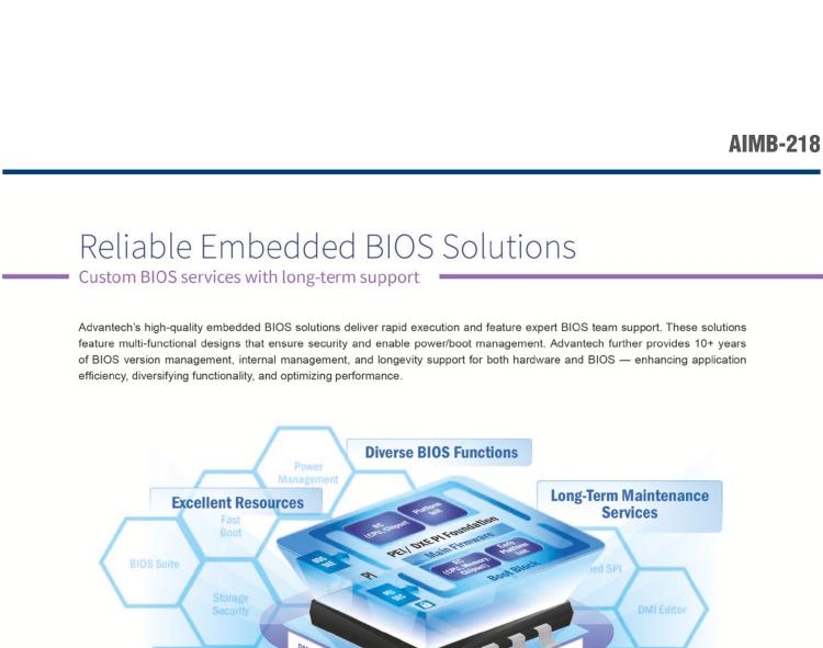 研華AIMB-218 板載Intel? 第8代 奔騰/賽揚(yáng)/凌動系列處理器。支持獨(dú)立三顯，超薄緊湊，無風(fēng)扇設(shè)計(jì)，支持寬溫。