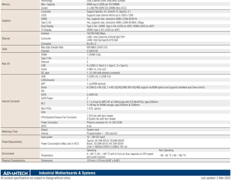 研華AIMB-233 板載Intel? 第8代 Core i 處理器。擁有Type C接口，滿足各類擴展需求。低功耗，超薄緊湊，無風扇設(shè)計，支持寬溫寬壓，性能強勁。