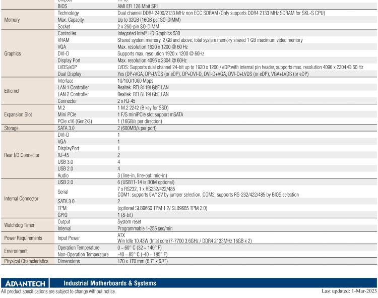 研華AIMB-205 適配Intel? 第6/7代 Core? i 處理器，搭載H110芯片組。高性價(jià)比，擁有豐富的擴(kuò)展接口，穩(wěn)定可靠。