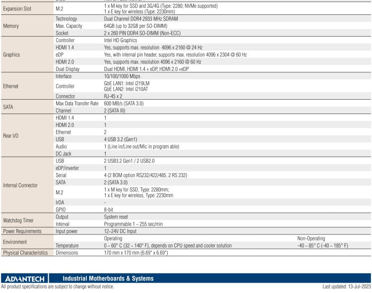 研華AIMB-287 適配Intel? 第10代 Core? i 系列處理器，搭載H420E芯片組。超薄設(shè)計(jì)，性能強(qiáng)勁。