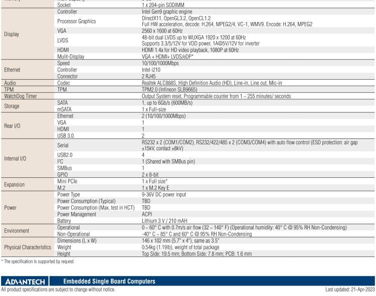 研華PCM-9366 Intel 第六代Atom?奔騰N4200賽揚(yáng)N3350，3.5寸單板電腦