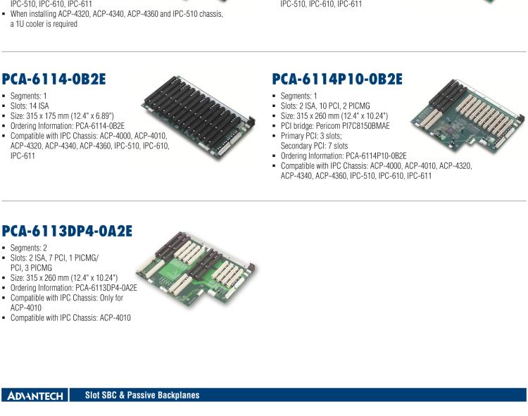 研華PCA-6105P4V-0B3E 5槽，2U高，4 PCI/1 PICMG