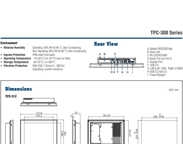 研華TPC-315 15英寸XGA TFT LED LCD觸摸屏電腦，搭載第八代Intel?Core? i3/ i5/ i7處理器，內(nèi)置8G DDR4 RAM