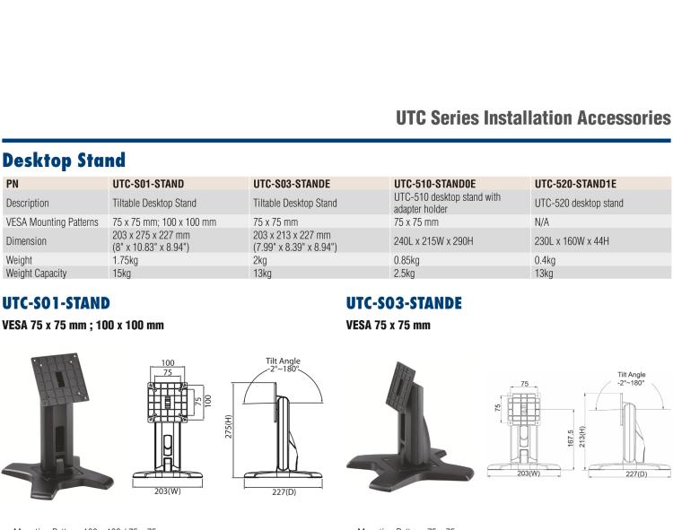 研華UTC-WALL-MOUNT2E 壁掛架 (VESA 100/200 mm)，適用于UTC 系列多功能觸控一體機(jī)