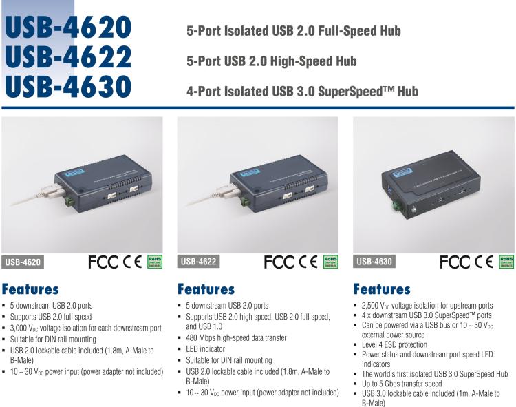 研華USB-4620 ULI-415C 電路模塊，5端口隔離USB2.0集線器
