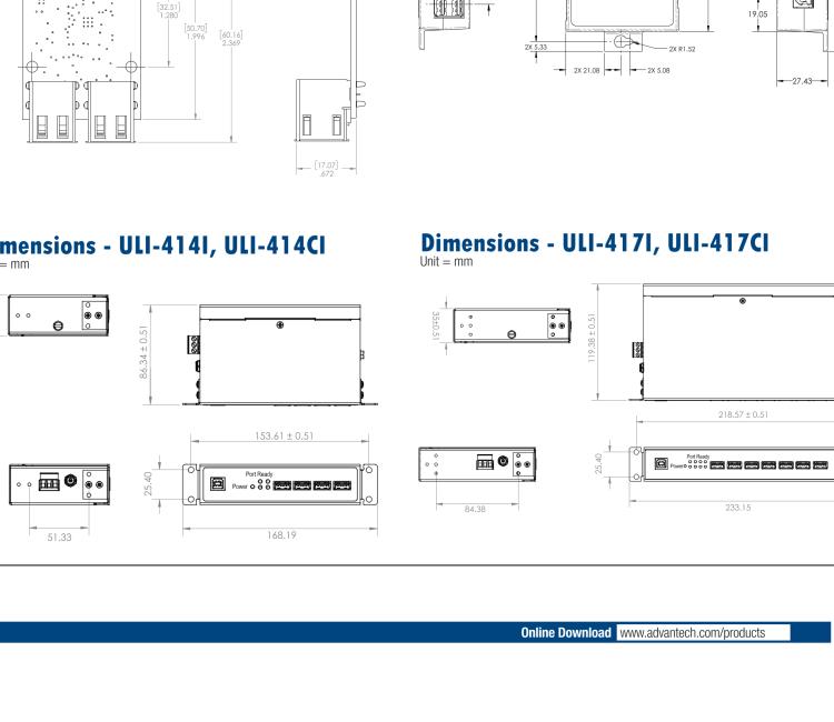 研華BB-USBHUB4OEM ULI-414LIB-工業(yè)USB 2.0集線器，4端口，高穩(wěn)固力連接器